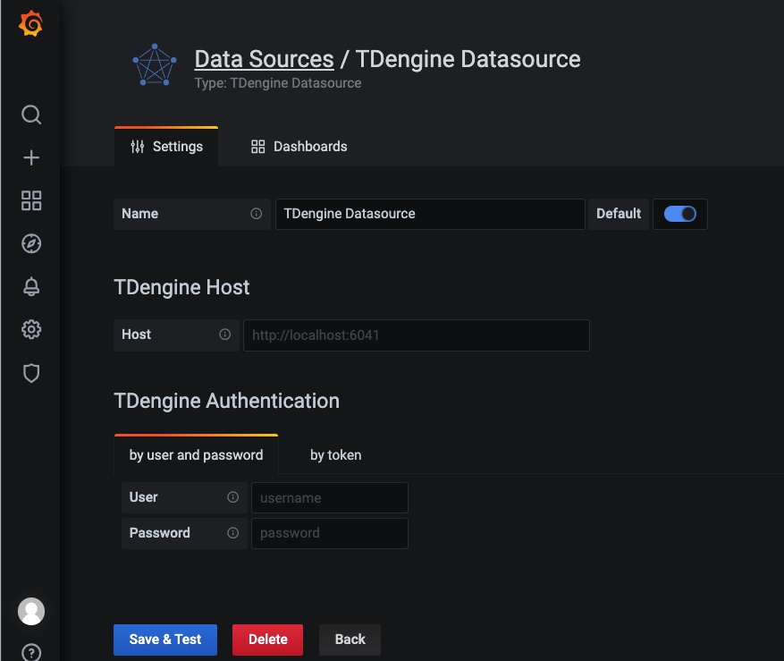 data source configuration