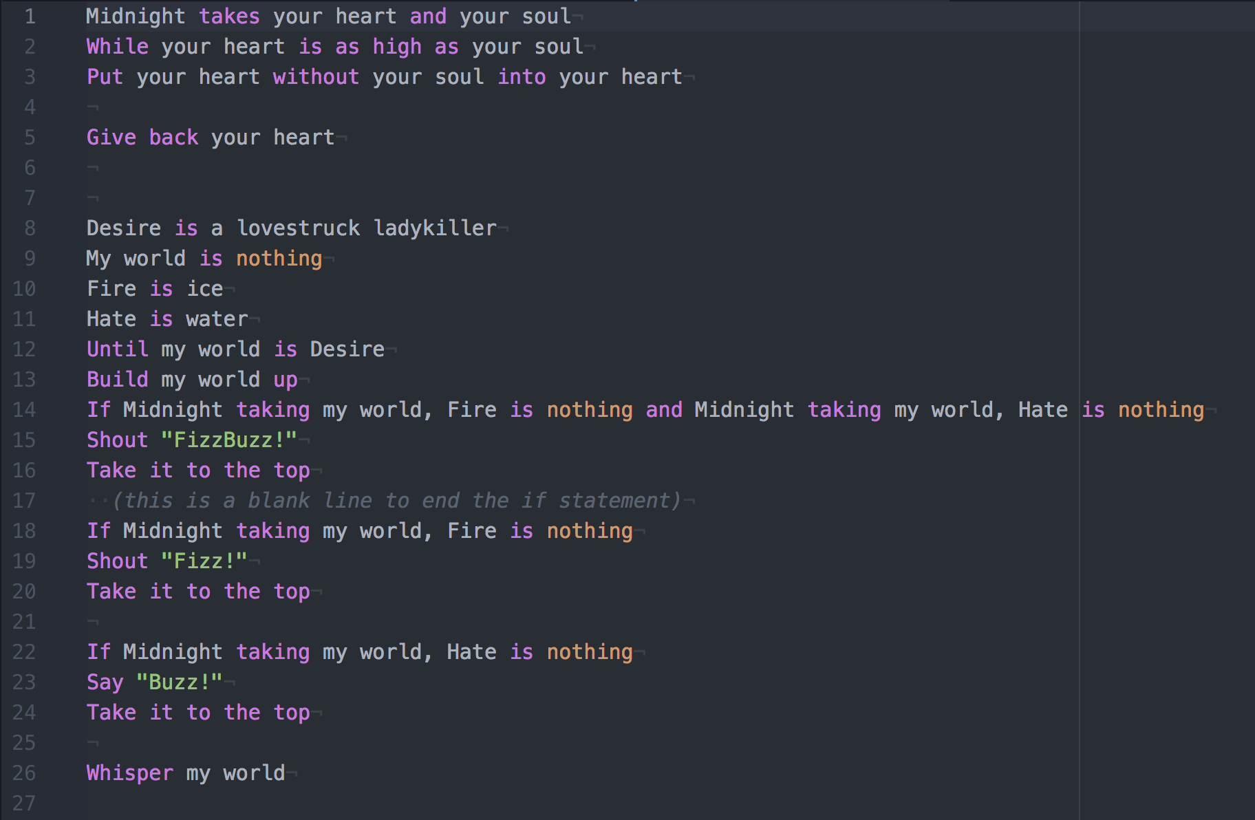 Rockstar Syntax Grammar for Atom