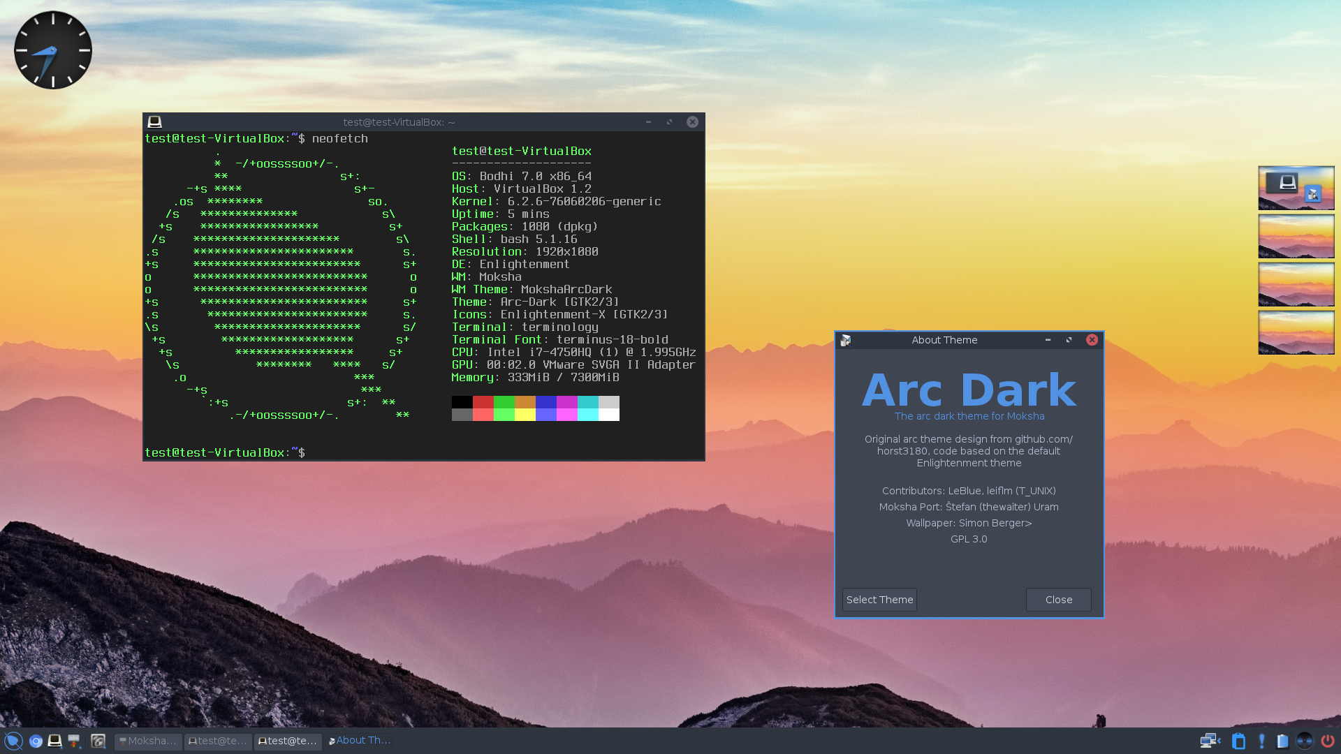 A screenshot of the Arc-Darker theme