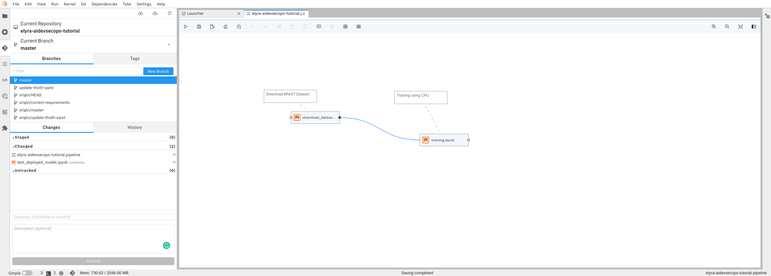 Go to Git Box Panel