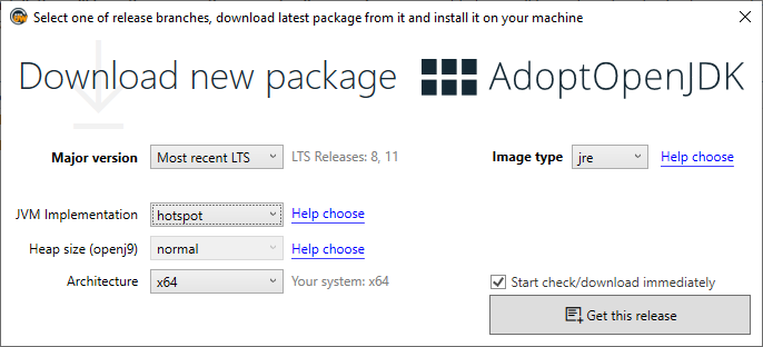 Download and install new instance from the web