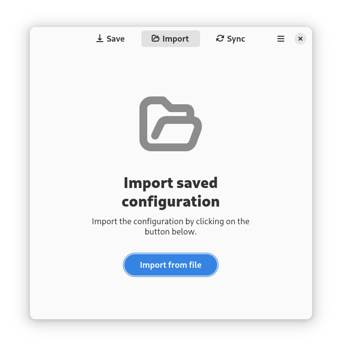 Import page