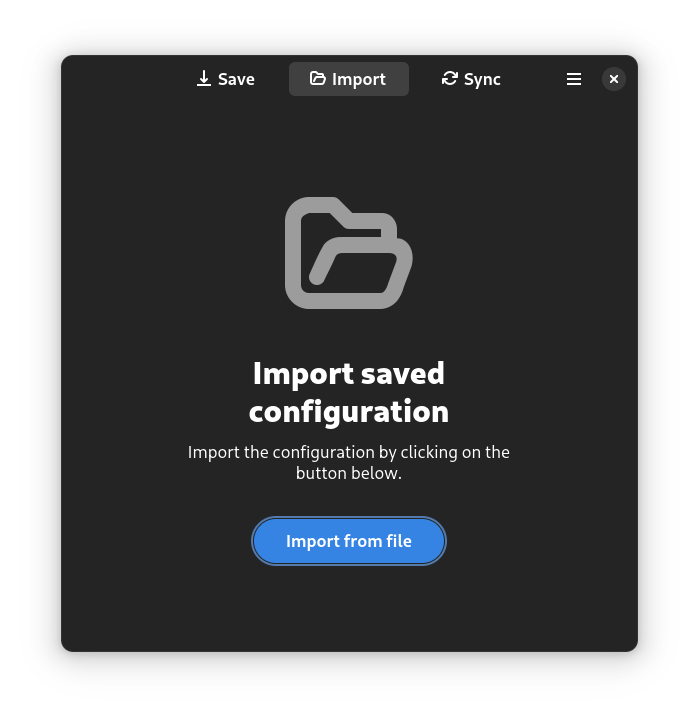 Import page