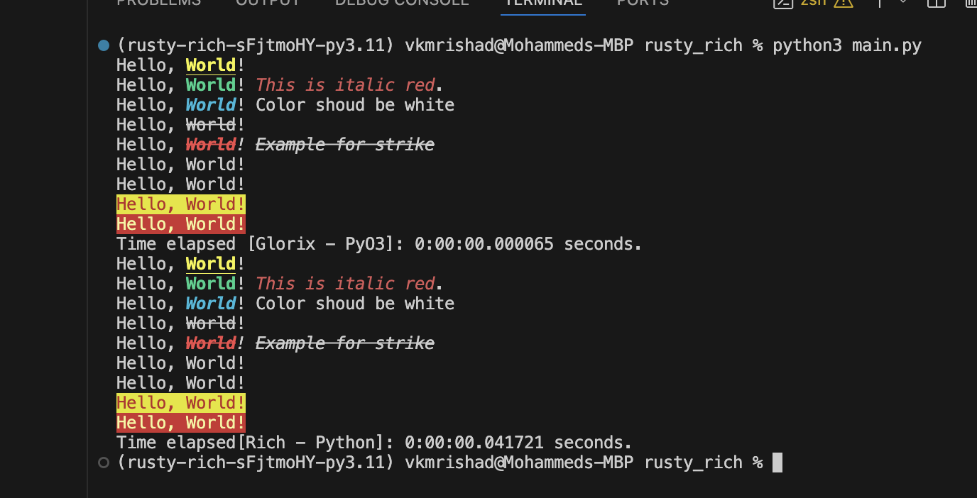 Benchmark: Glorix vs Rich