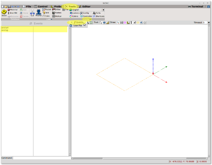 bCNC Customize Events
