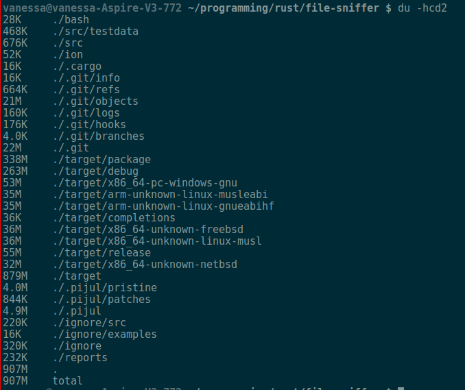 Displaying a user's timeline in a terminal.