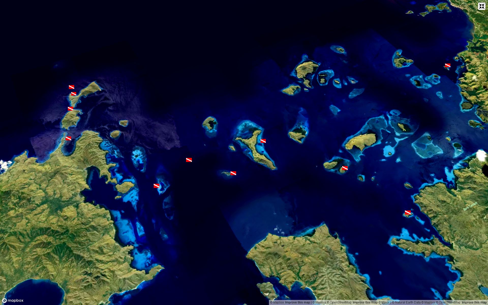 Divespots on webmap