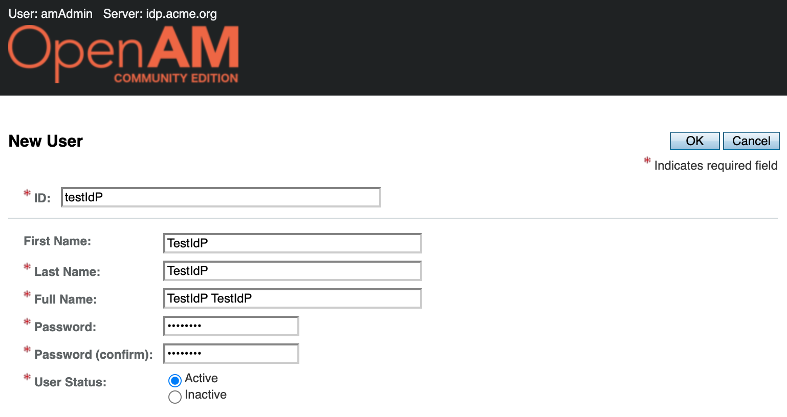 OpenAM new account creation