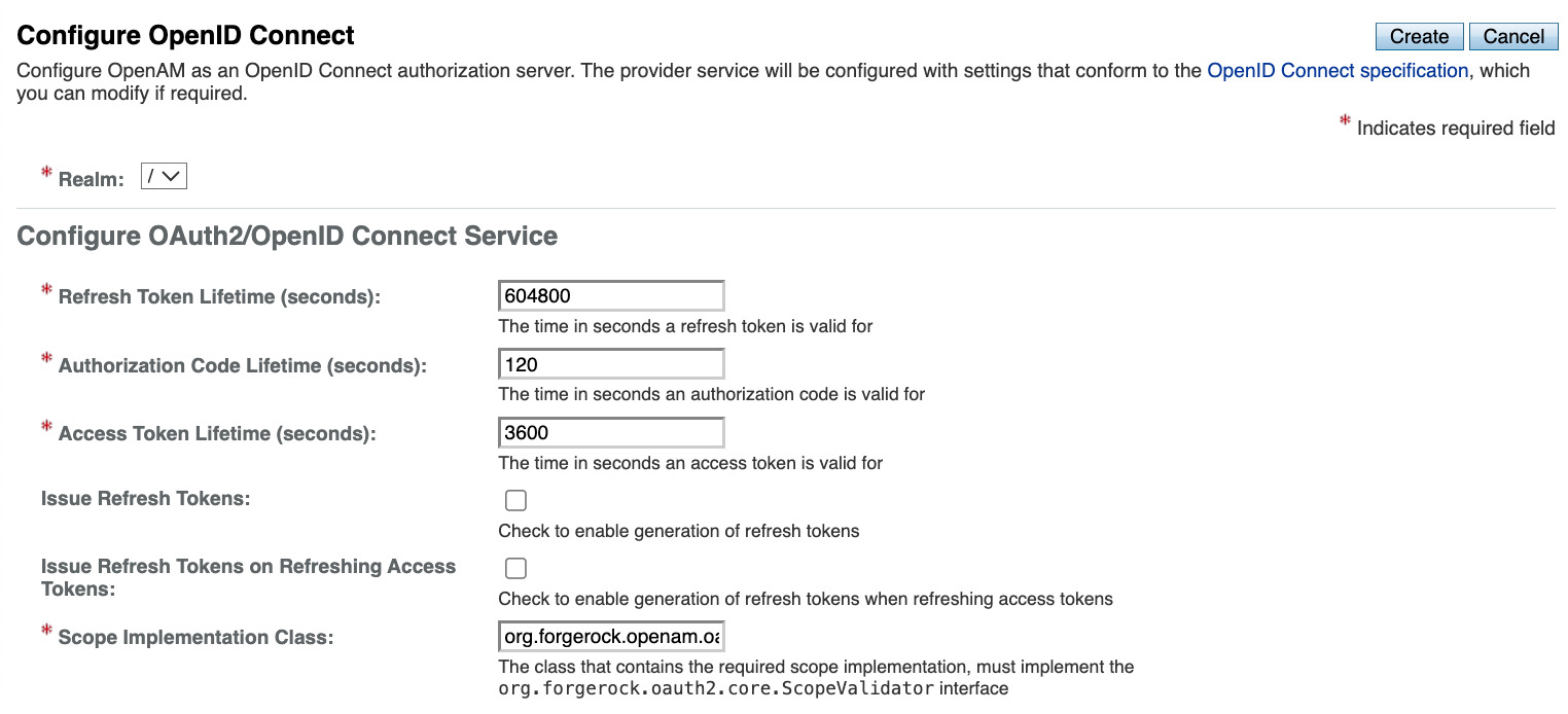 OIDC configuration