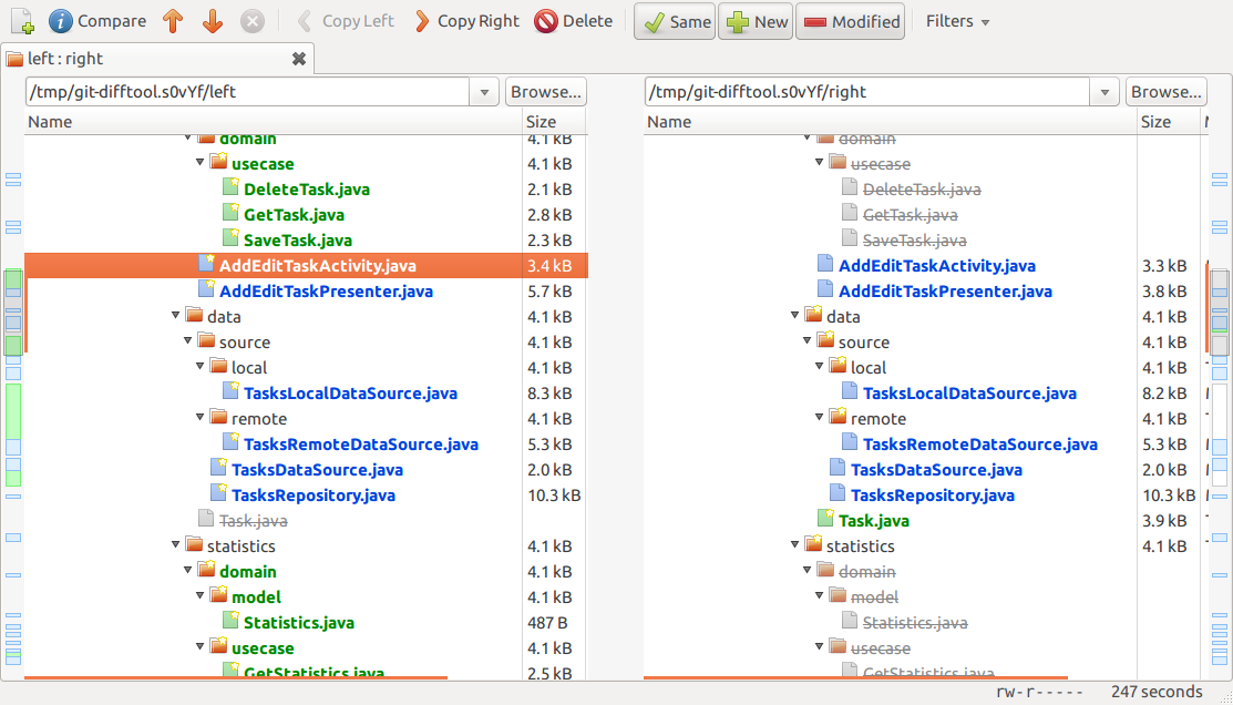 Meld in directory diff mode