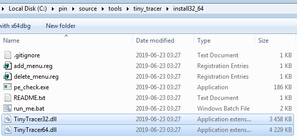 TinyTracer DLLs copied