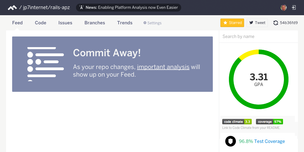 Code Climate Feed