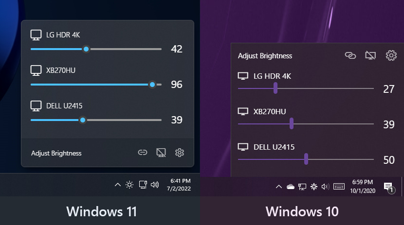 Win 11 brightness slider