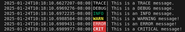 A image shows the logging output