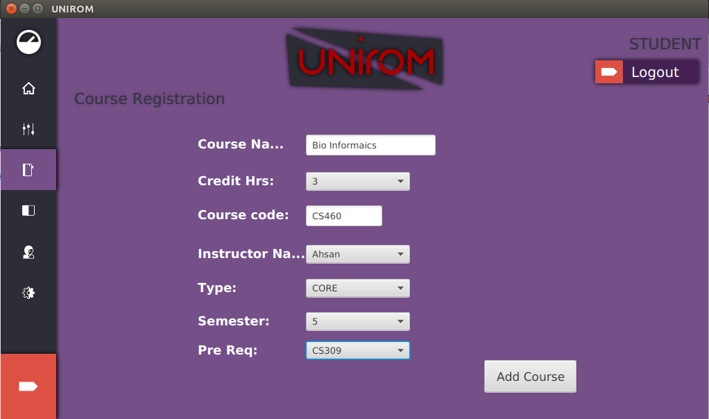 Course registration